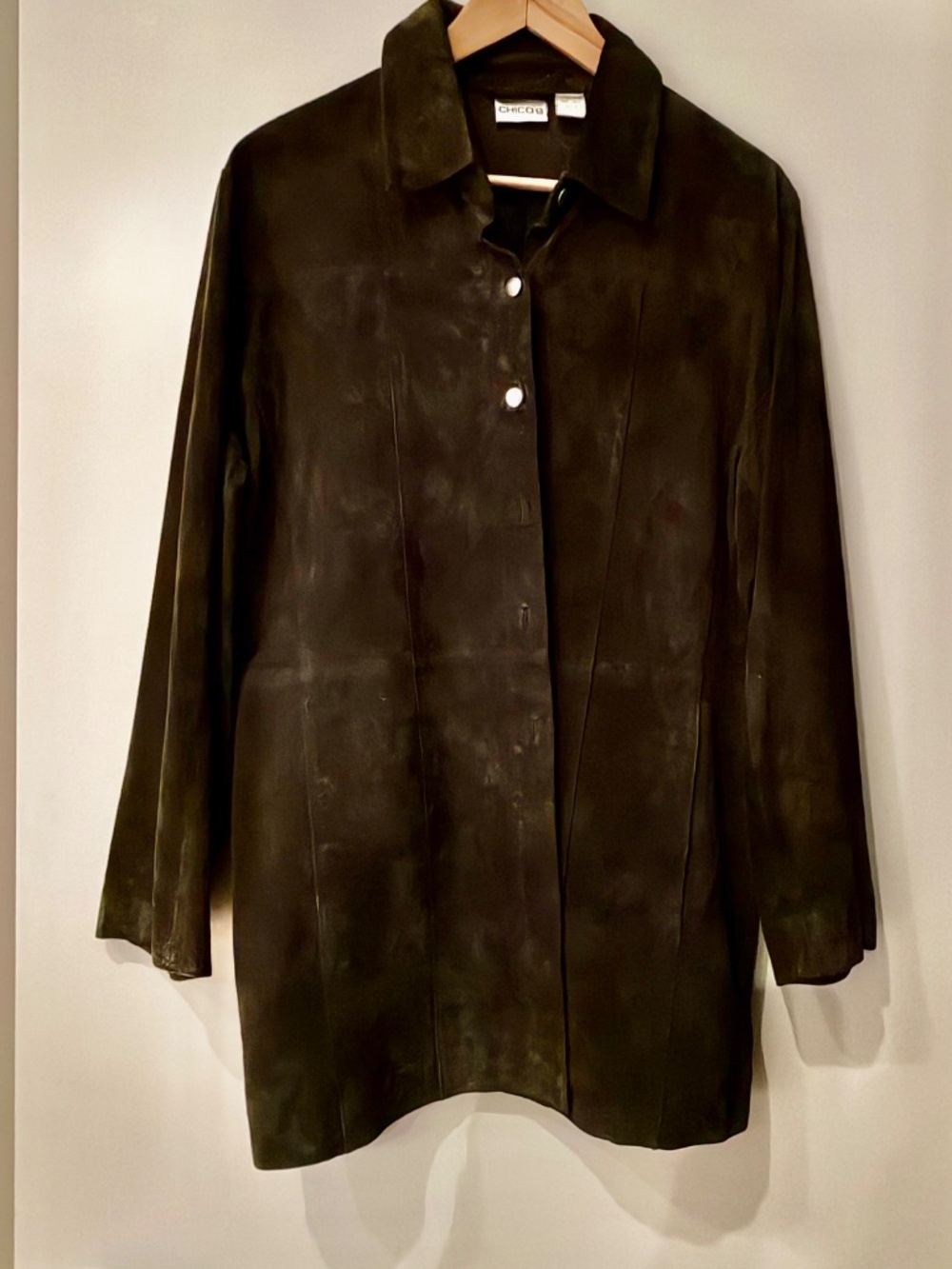 Chico's Forest Green Suede Duster